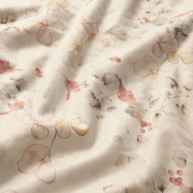 Elastyczny welur z podszewką Sherpa i delikatnymi kwiatami | Katia Fabrics – naturalny, image number 3