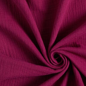 Muślin / Tkanina double crinkle – bordo, 