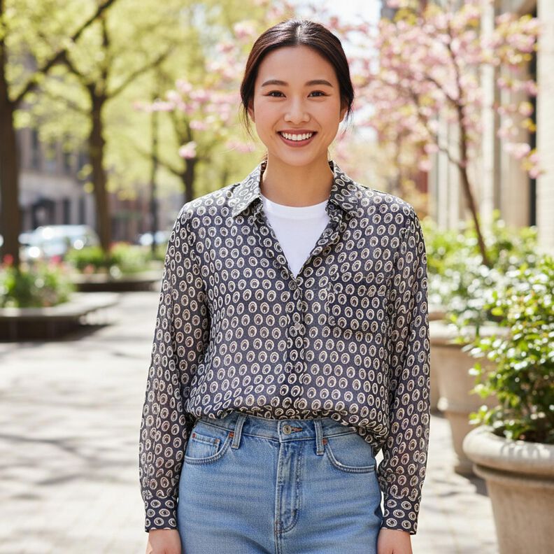 Szyfon w pawie oka &ndash; granat/granat,  image number 6