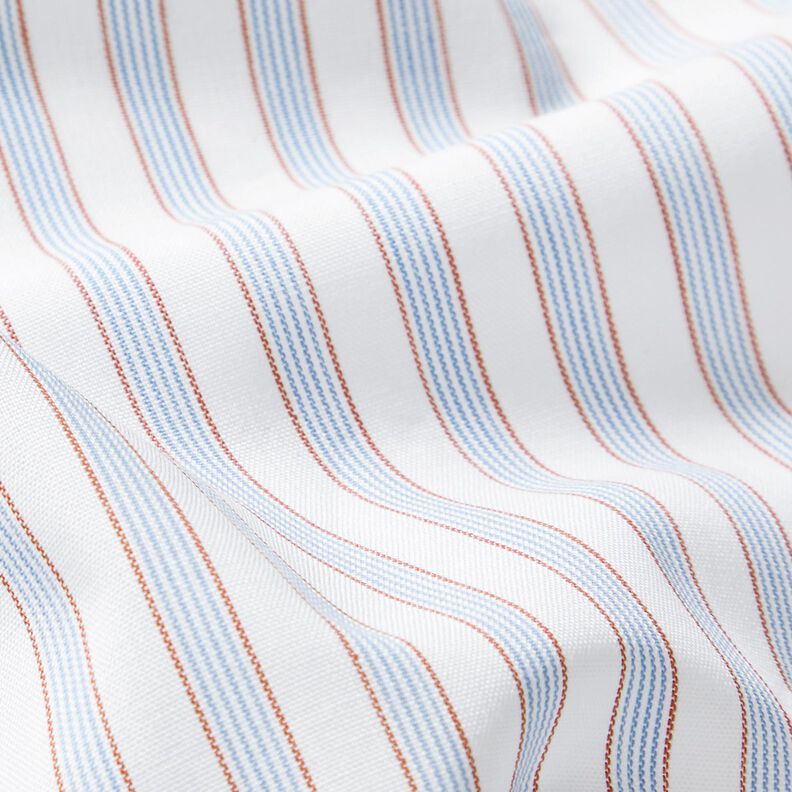 Tkanina bawełniana w dwukolorowe paski – biel/jasnoniebieski,  image number 2