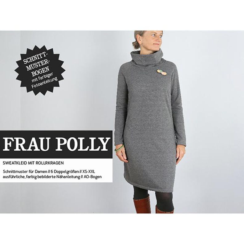 FRAU POLLY – milutka sukienka dresowa z golfem, Studio Schnittreif  | XS -  XXL,  image number 1