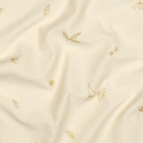 GOTS Dżersej bawełniany gałęzie i rośliny | Poppy Fabrics – krem/brąz sarni, 