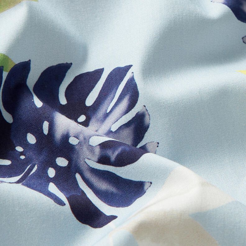 Tkanina bawełniana w tropikalne kwiaty – jasnoniebieski,  image number 3