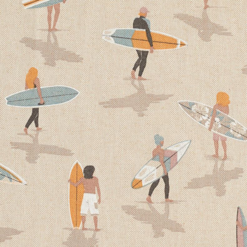 Tkanin dekoracyjna Half panama surfer – eukaliptusowy/naturalny, image number 5