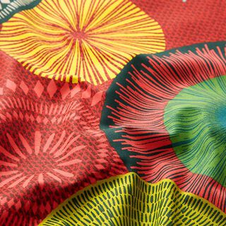 Tkanin dekoracyjna Diagonal bawełniany Duża mandala – czerwień, 