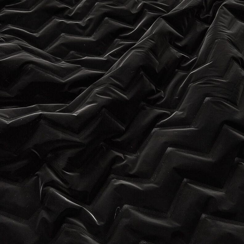 Tkanina pikowana Wzór Chevron przypominający w dotyku brzoskwiniową skórkę | Katia Fabrics – czerń,  image number 3