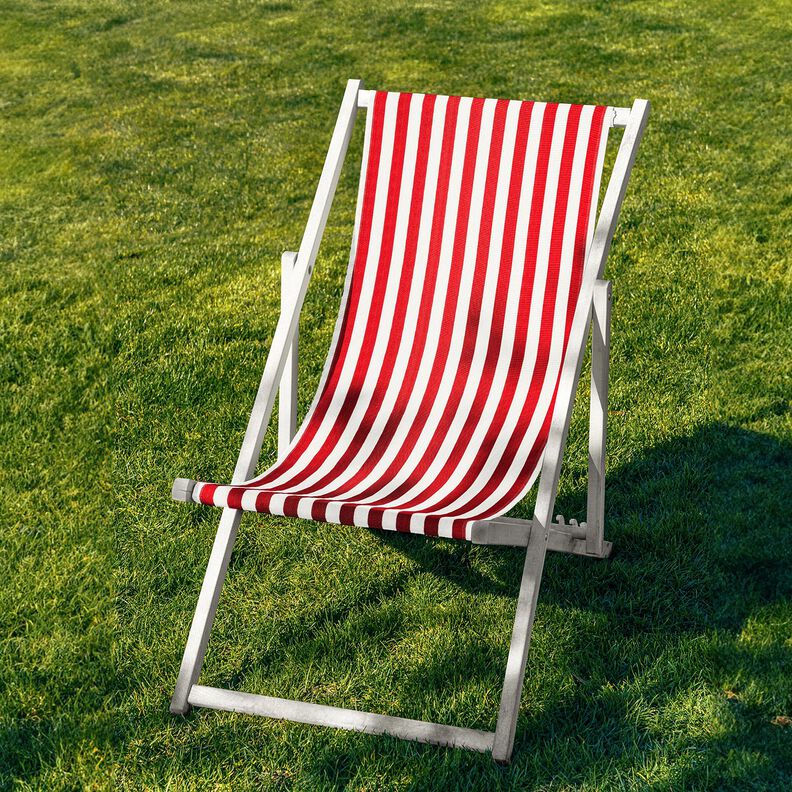 Outdoor Tkanina na leżaki Podłużne paski 44 cm – ognista czerwień/biel,  image number 4
