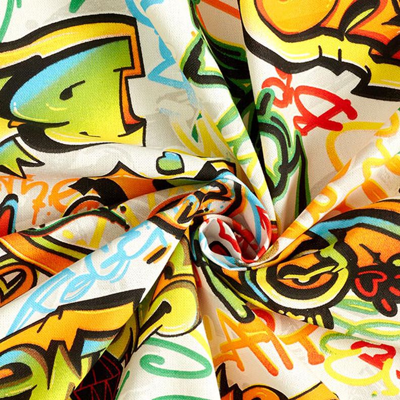 Tkanin dekoracyjna Half panama graffiti – srebrnoszary, image number 4