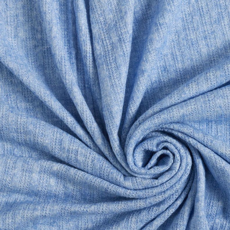 Dzianina swetrowa we wzór warkoczowy, melanż – jasnoniebieski jeans,  image number 3