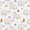 Popelina bawełniana niedźwiedzie polarne nadruk cyfrowy – biel,  thumbnail number 1
