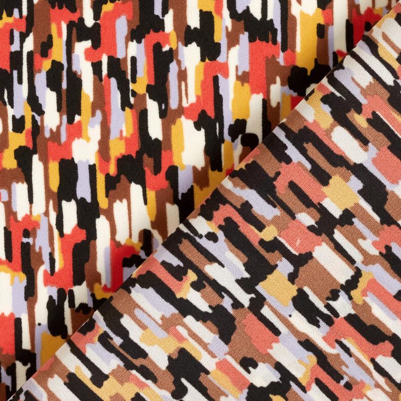 Krepa ze wzorem ślad&oacute;w pędzla &ndash; czerń/terakota,  image number 4