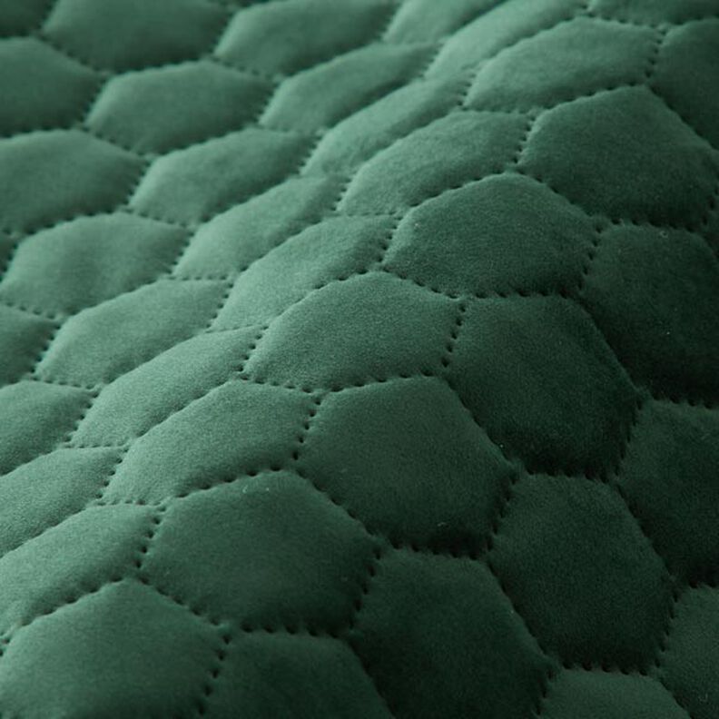 Tkanina tapicerska pikowany aksamit plaster miodu – ciemna zieleń,  image number 2