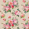 Tkanina dekoracyjna półpanama z nadrukiem cyfrowym Akwarela z różami – naturalny,  thumbnail number 1