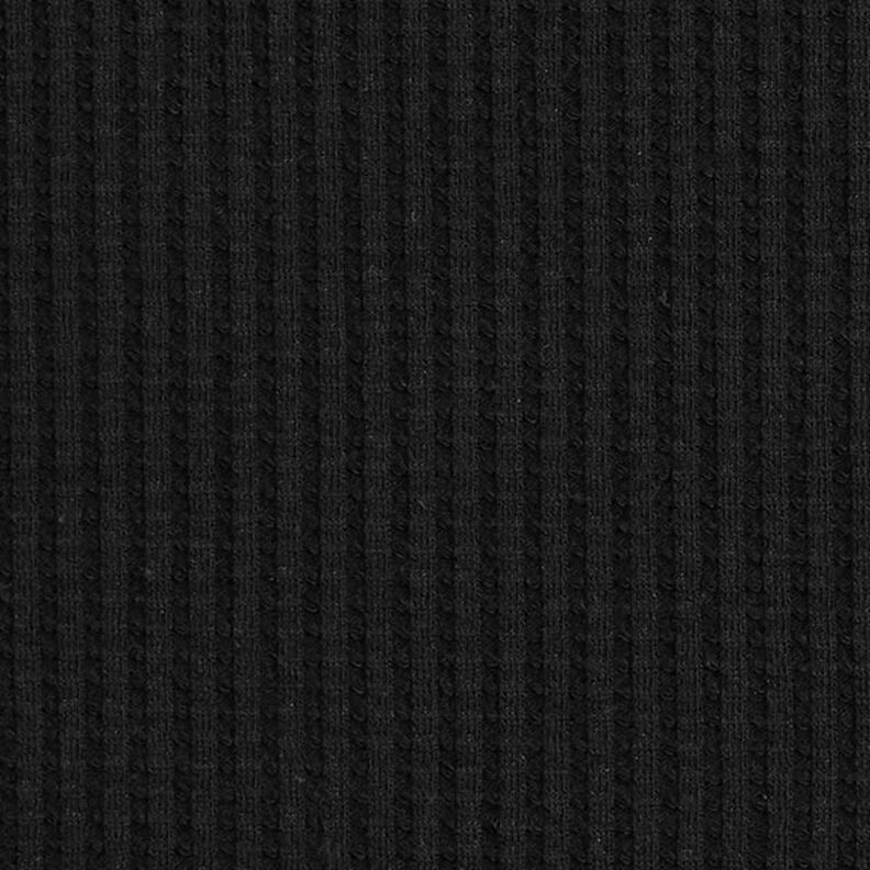 Bawełniany dżersej wafelkowy jednokol. – czerń,  image number 4