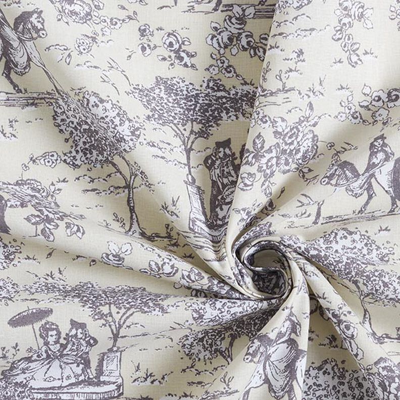 Tkanina bawełniana Kreton wizyta w parku – jasnobeżowy,  image number 3