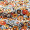 Tkanina bawełniana Kreton kolorowe kwiaty – jasnoniebieski jeans/pomarańcza,  thumbnail number 2