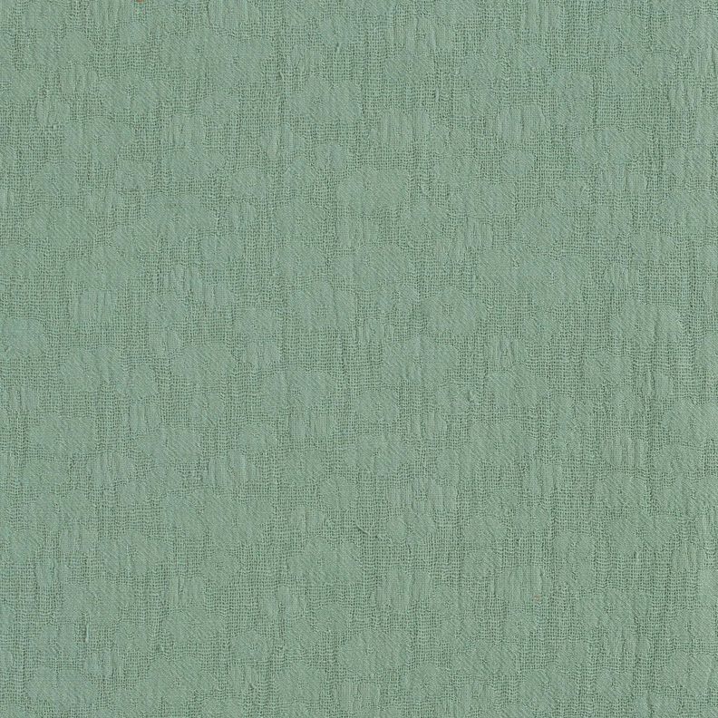 Muślin / Tkanina double crinkle Żakard kwiaty – zieleń trzcinowa,  image number 3