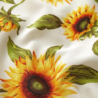 Tkanina dekoracyjna płótno słoneczniki – naturalny/słoneczna żółć, 