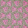 Dzianina dresowa pętelkowa French Terry panterka i neonowe serca – nerkowiec/neonowy pink,  thumbnail number 1