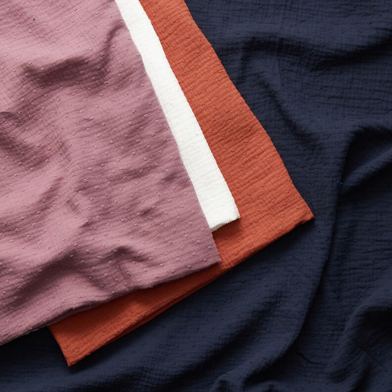 Muślin / Tkanina double crinkle dobby – biel,  image number 7