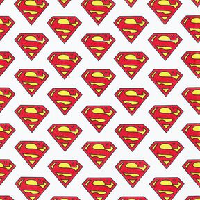 Popelina bawełniana Superman logo Tkanina na licencji | DC Comics – biel, 