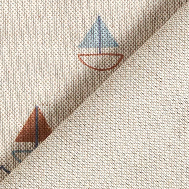 Tkanin dekoracyjna Half panama rejs łodzią – naturalny/błękit,  image number 4