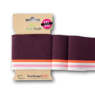 GOTS Dzianina Sciągaczowa CUFF ME COLLEGE [ 140 cm | 7 cm ] | Albstoffe – bordo/pomarańcza, 