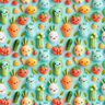 Popelina bawełniana szczęśliwe plastelinowe warzywa nadruk cyfrowy – błękit morski,  thumbnail number 1