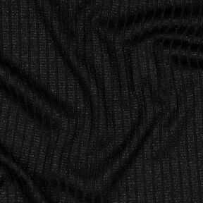 Dzianina prążkowana Lurex – czerń, 