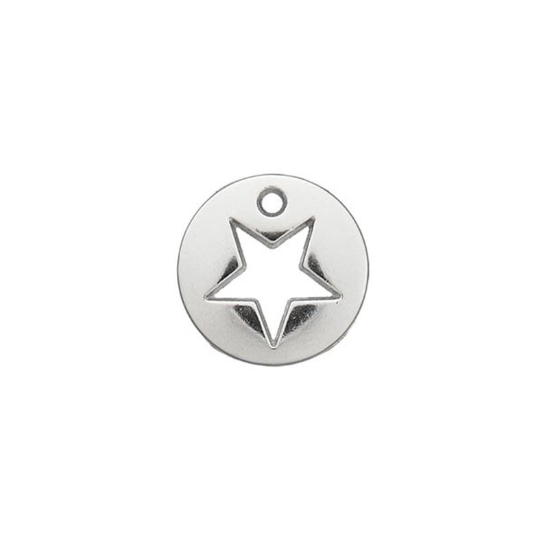 Ozdoba gwiazda [ Ø 12 mm ] – srebro metaliczny,  image number 1