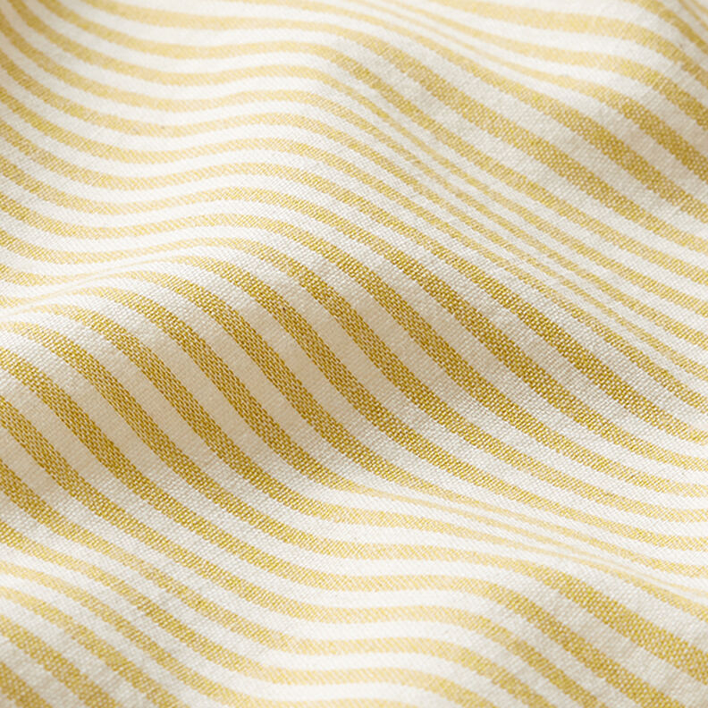 Mieszanka bawełny z wiskozą paski – żółty curry/mleczna biel,  image number 2