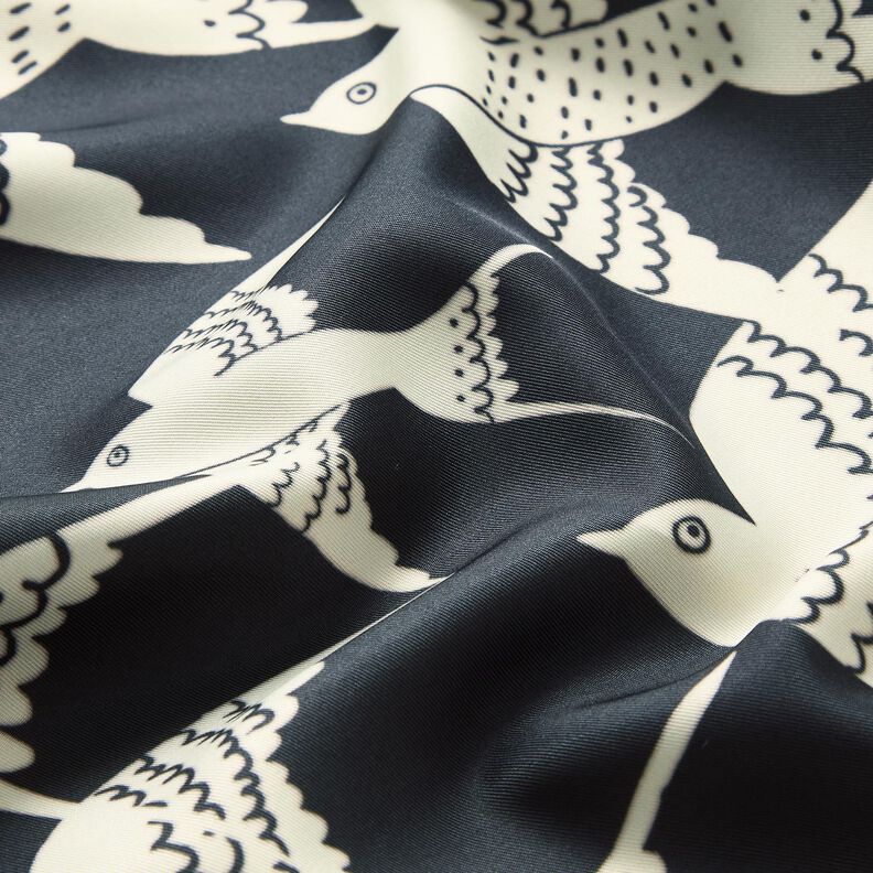 Panel satynowy w jaskółki | Katia Fabrics – antracyt/krem, image number 10