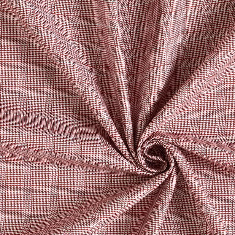 Mieszanka bawełny w kratę glencheck – biel/burgund,  image number 3