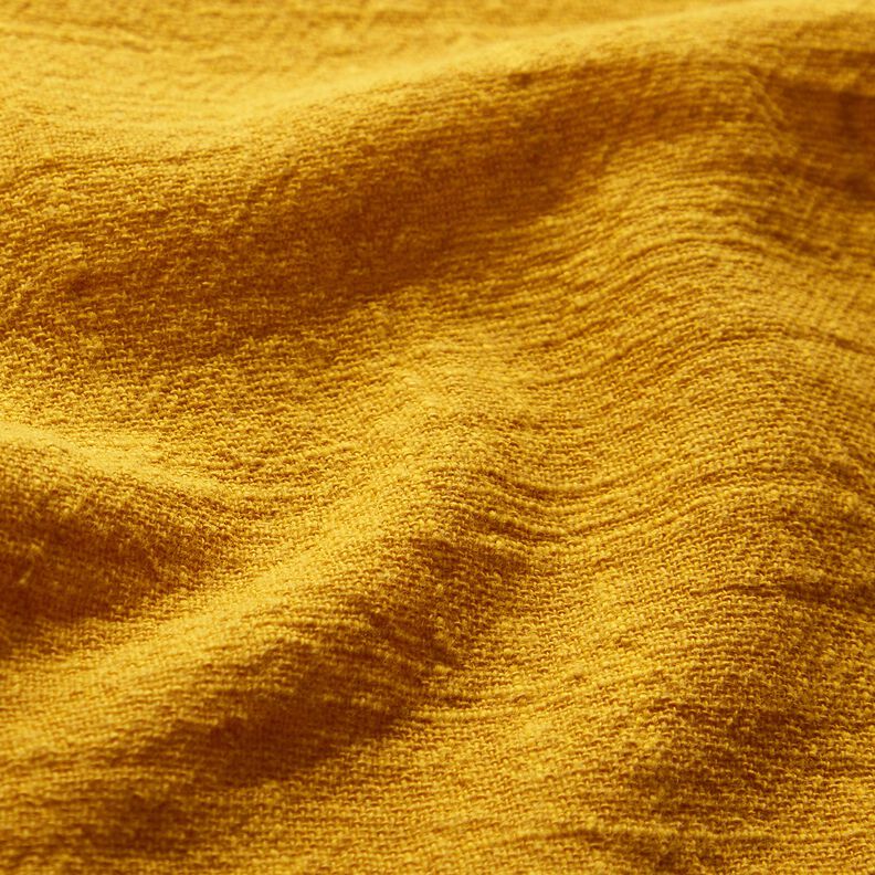 Tkanina bawełniana z efektem lnu – musztarda,  image number 2
