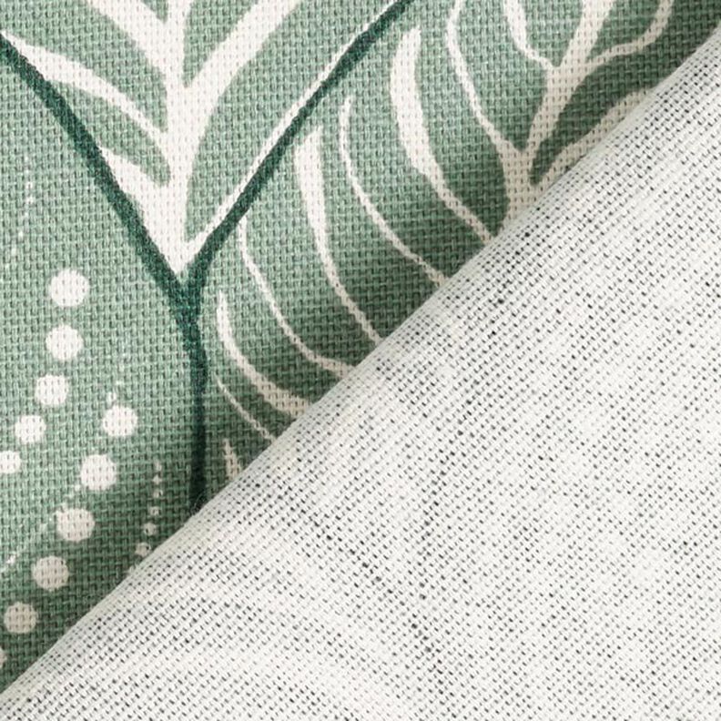 Tkanina dekoracyjna half panama, prosty wzór w liście – zieleń trzcinowa,  image number 4