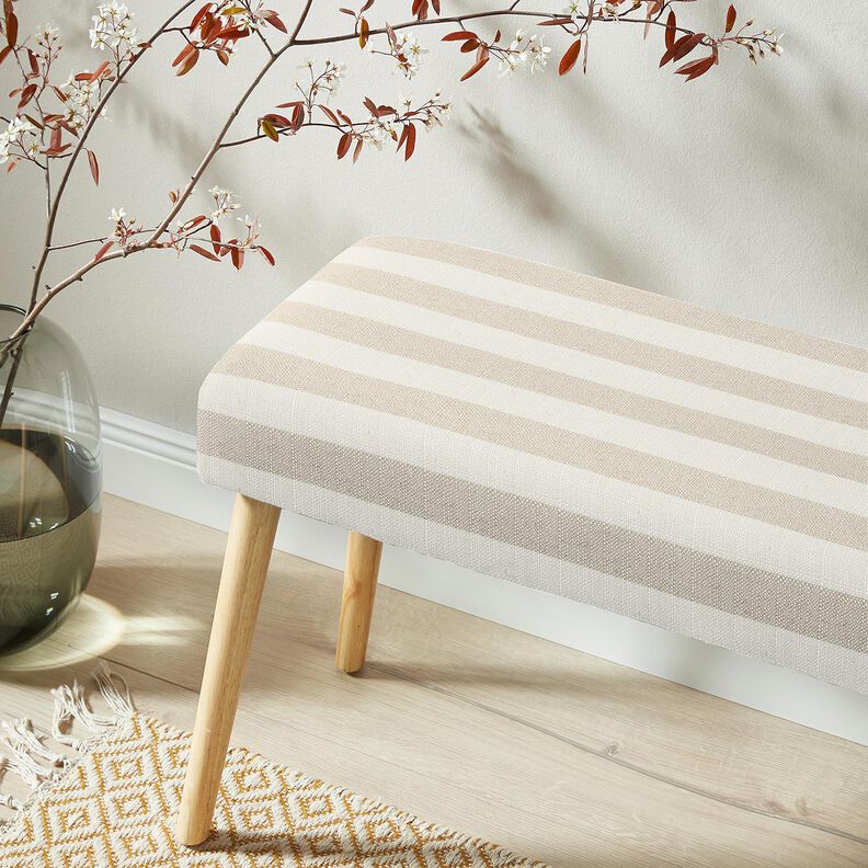 Tkanin dekoracyjna Panama szerokie pasy &ndash; jasnobeżowy/naturalny,  image number 5