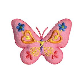 Aplikacja motyl [ 4,5 x 5,5 cm ] – róż/żółć, 