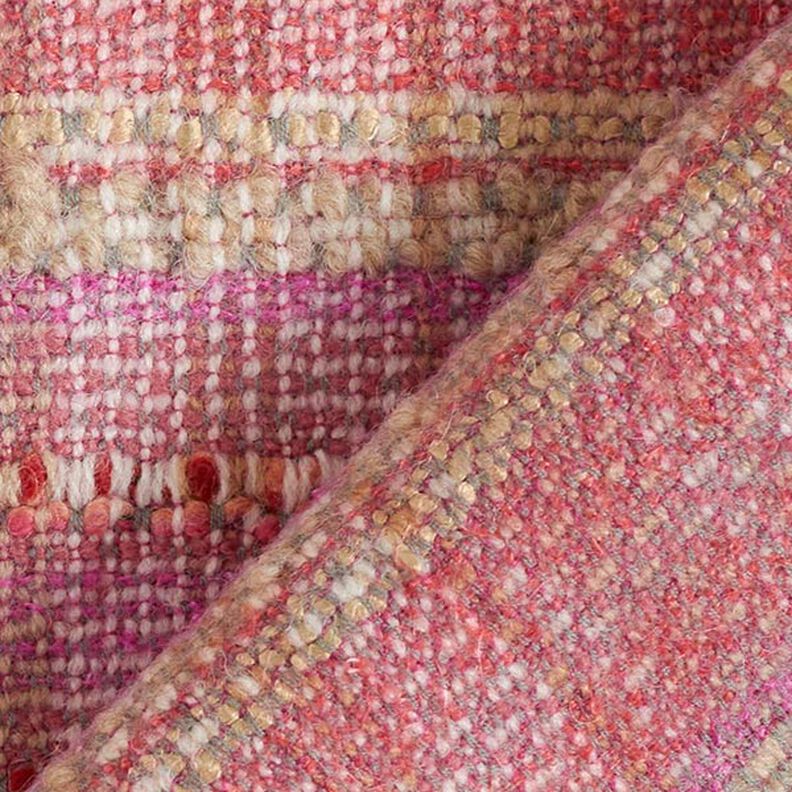 Tkanina płaszczowa z mieszanki wełny Bouclé – pink,  image number 4