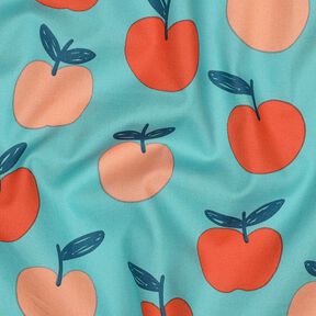 Popelina bawełniana duże jabłka | Poppy Fabrics – błękit morski/łosoś, 