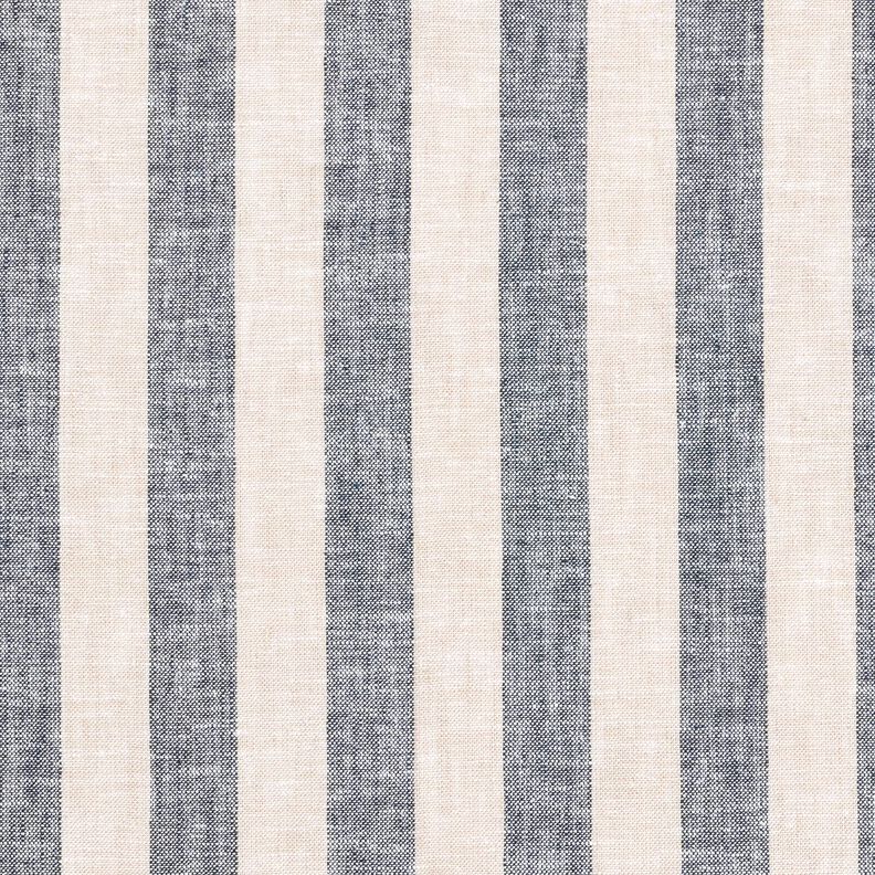 Mieszanka Lnu w Paski &ndash; naturalny/granatowy,  image number 1