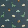 Tkanina na kurtki przeciwdeszczowe szczęśliwe dinozaury nadruk cyfrowy – granit,  thumbnail number 1
