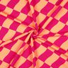 Dzianina dresowa w falowaną kratkę | Poppy Fabrics – intensywny róż/brzoskwiniowopomarańczowy,  thumbnail number 3