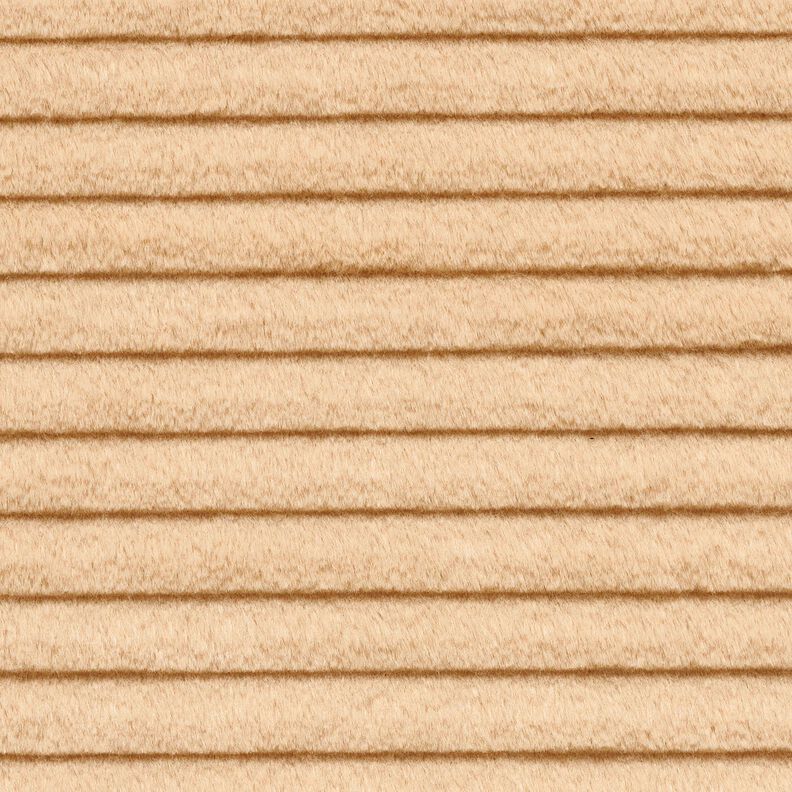 Sztuczne futro w szerokie poziome paski – beż,  image number 1