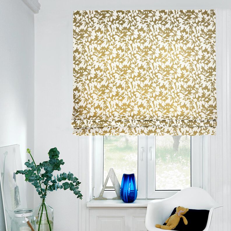 Tkanin dekoracyjna Panama cień liści &ndash; krem/jasna oliwka,  image number 5