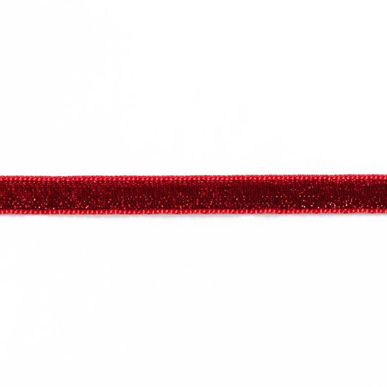 Taśma aksamitna Metaliczny [10 mm] – czerwień karminowa,  image number 2