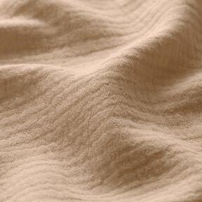 Muślin / Tkanina double crinkle &ndash; ciemny beż | Resztka 90cm, 
