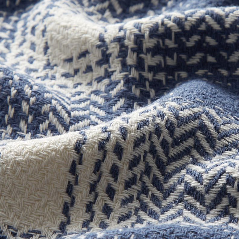 Tkanina płaszczowa Mieszanka bawełny w kratkę – szary błękit/kość słoniowa,  image number 2