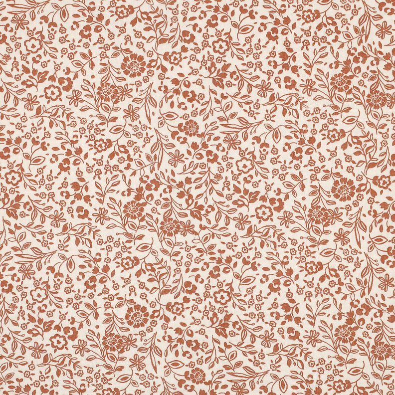 Muślin / Tkanina double crinkle dwukolorowe kwiaty  | Poppy Fabrics – jasnobeżowy/karmelka,  image number 1