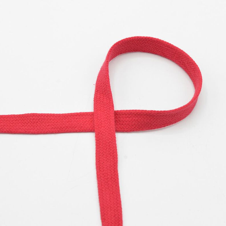 płaski sznurek Bluza z kapturem Bawełna [15 mm] – czerwień,  image number 1