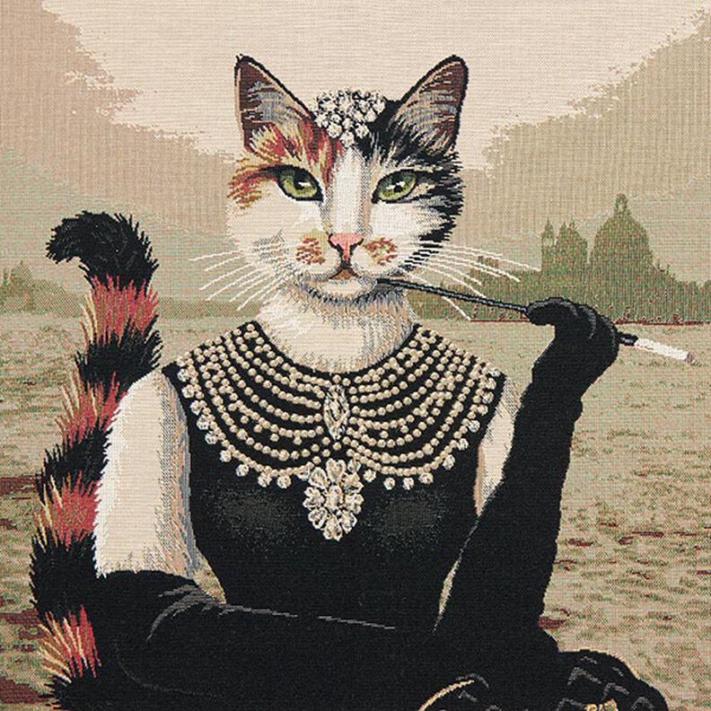 Panel Gobelin elegancki kot – ciemny beż/czerń,  image number 1